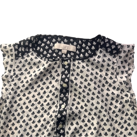 NWOT Ann Taylor Loft Black and White Sheer Tee S - Picture 6 of 8